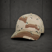 Access Camo Cap 1130C blank product on dark industrial concrete background