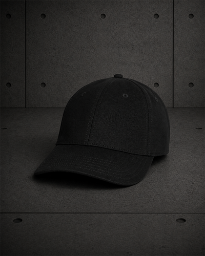 Access Canvas Cap 1131 blank product on dark industrial concrete background
