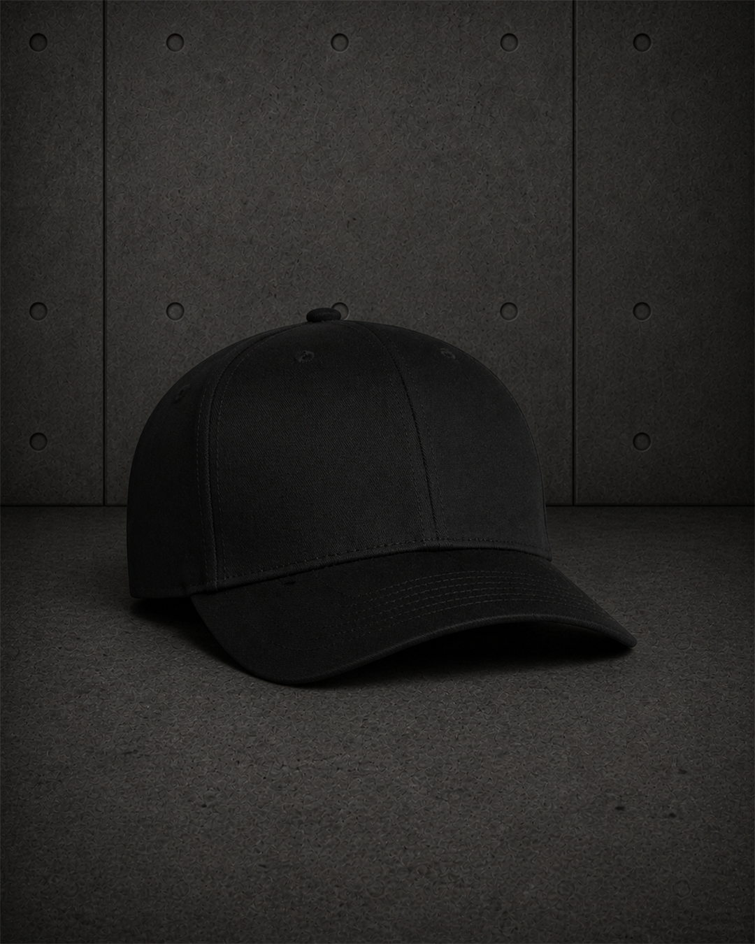 Icon Flex Cap 1143 blank product on dark industrial concrete background
