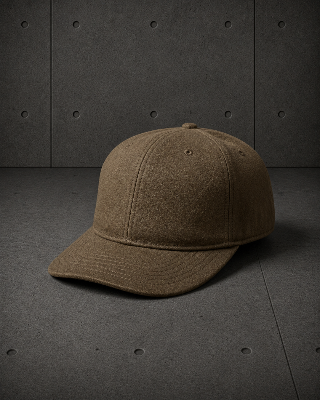 Class Wool Cap 1151 blank product on dark industrial concrete background