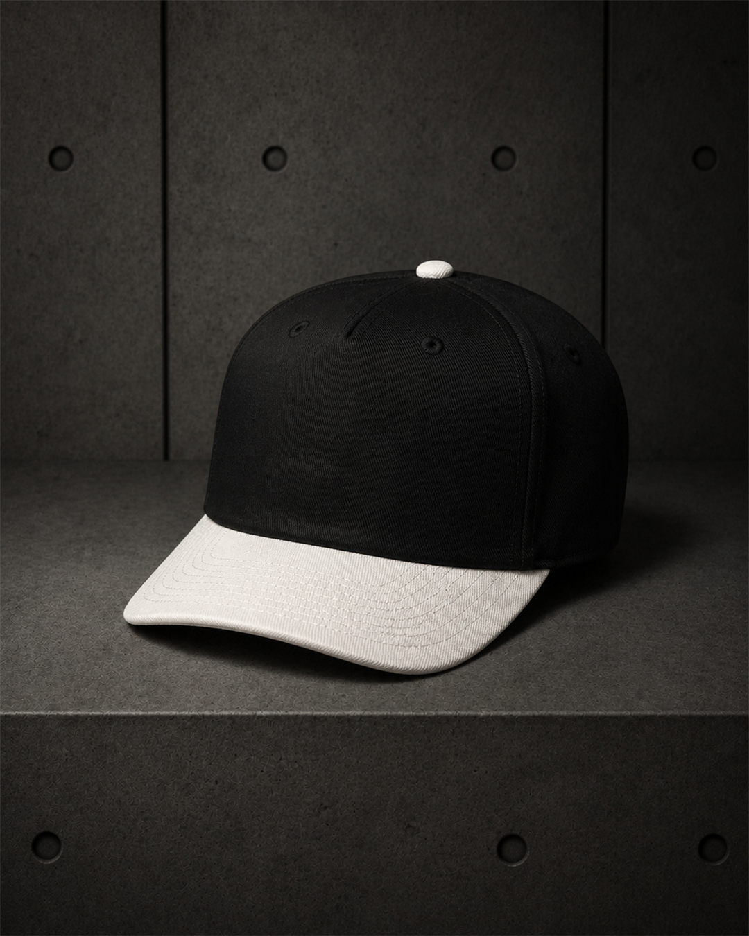 Class Two-Tone Cap 1154 blank product on dark industrial concrete background
