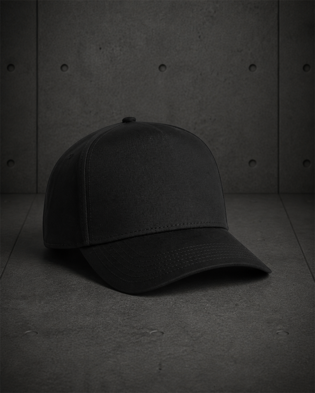 Frame Cap 1160 blank product on dark industrial concrete background