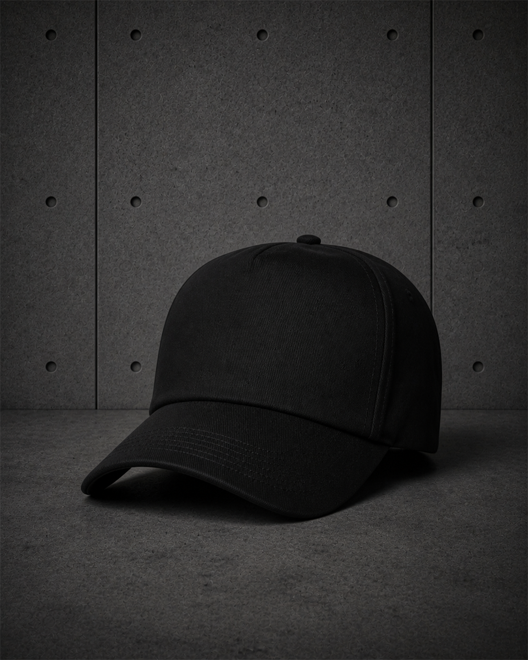 Frame Soft Cap 1164 blank product on dark industrial concrete background