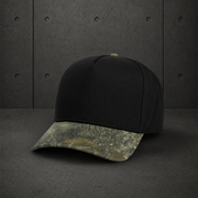 Frame Two-Tone Camo Cap 1165C blank product on dark industrial concrete background