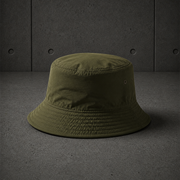 Nylon Bucket Hat 1171 blank product on dark industrial concrete background