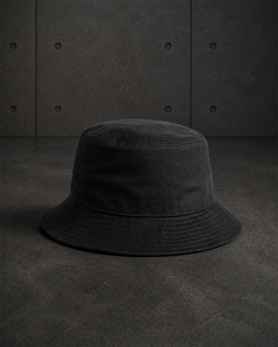 Wo's Bucket Hat 1178 blank product on dark industrial concrete background