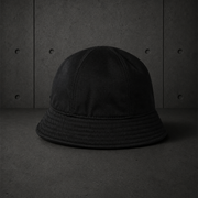 Wo's Brim Bucket Hat 1179 blank product on dark industrial concrete background