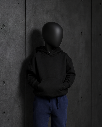 Kids Relax Hood 3036 blank product on dark industrial concrete background