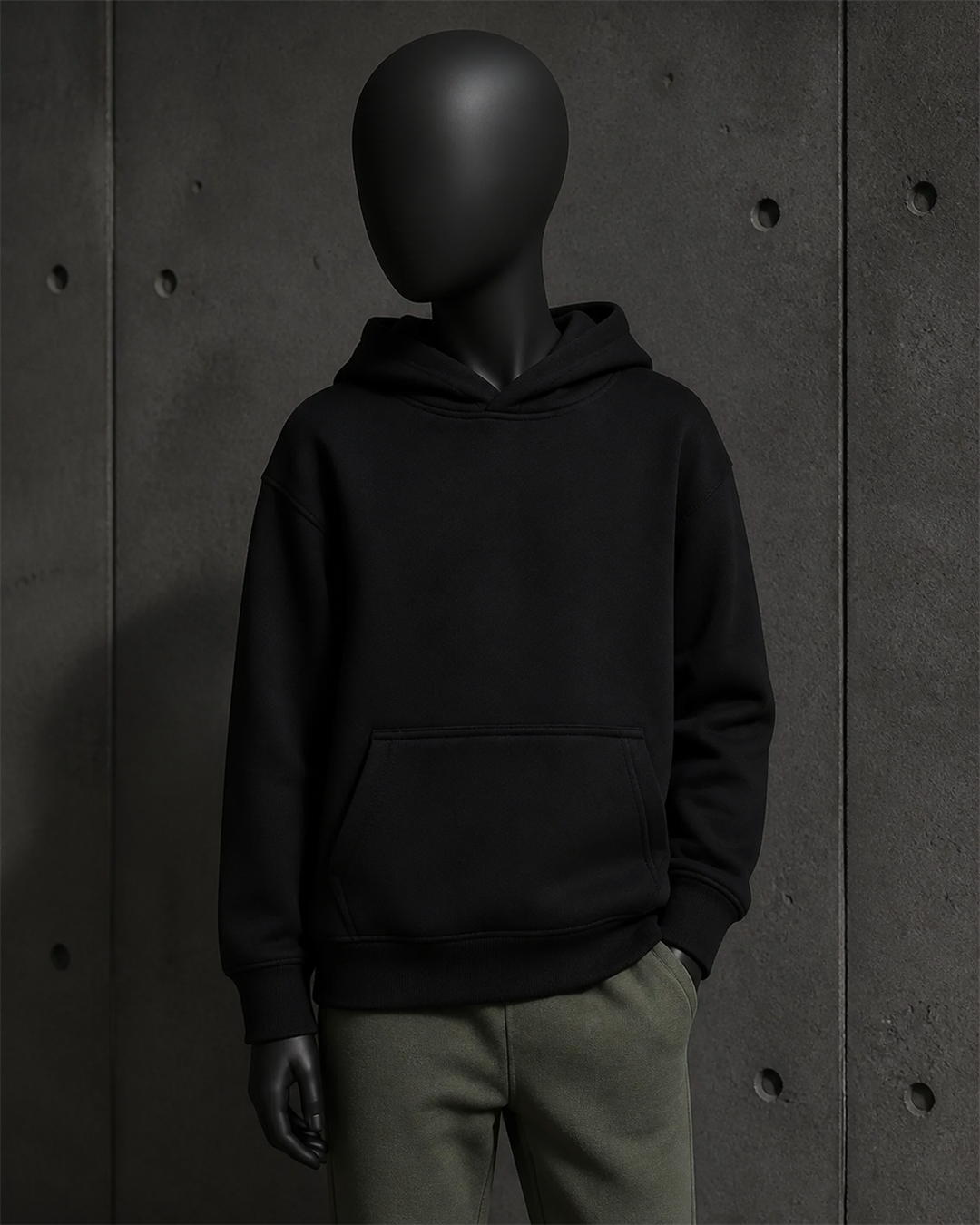 Youth Relax Hood 3037 blank product on dark industrial concrete background