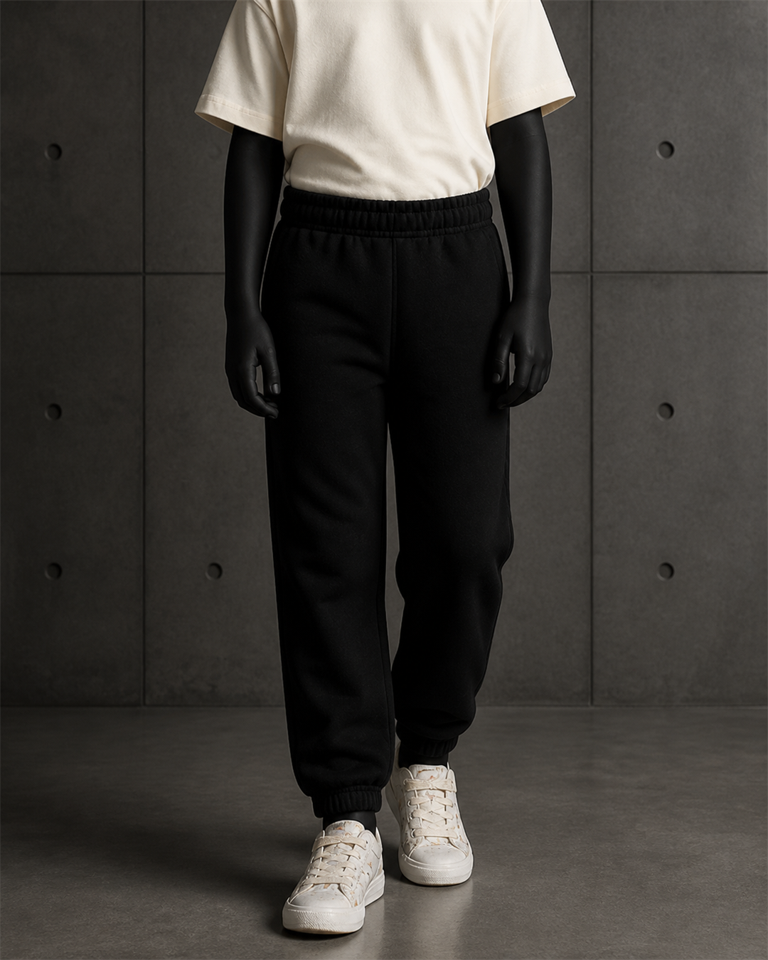 Youth Relax Track Pants 3041 blank product on dark industrial concrete background