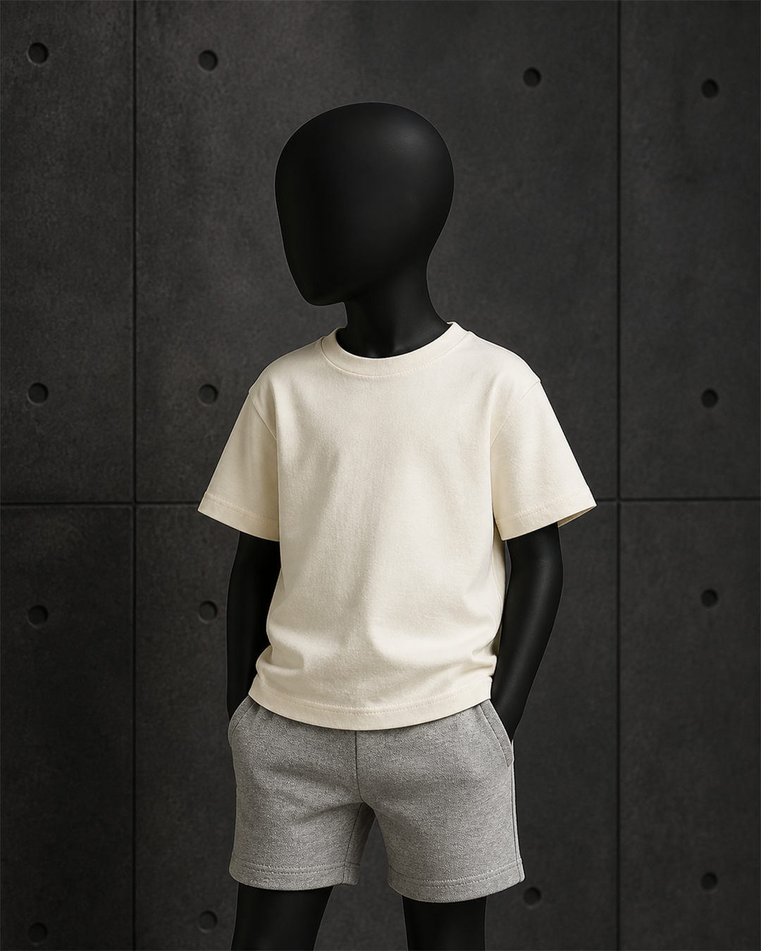 Kids Classic Tee 3060 blank product on dark industrial concrete background