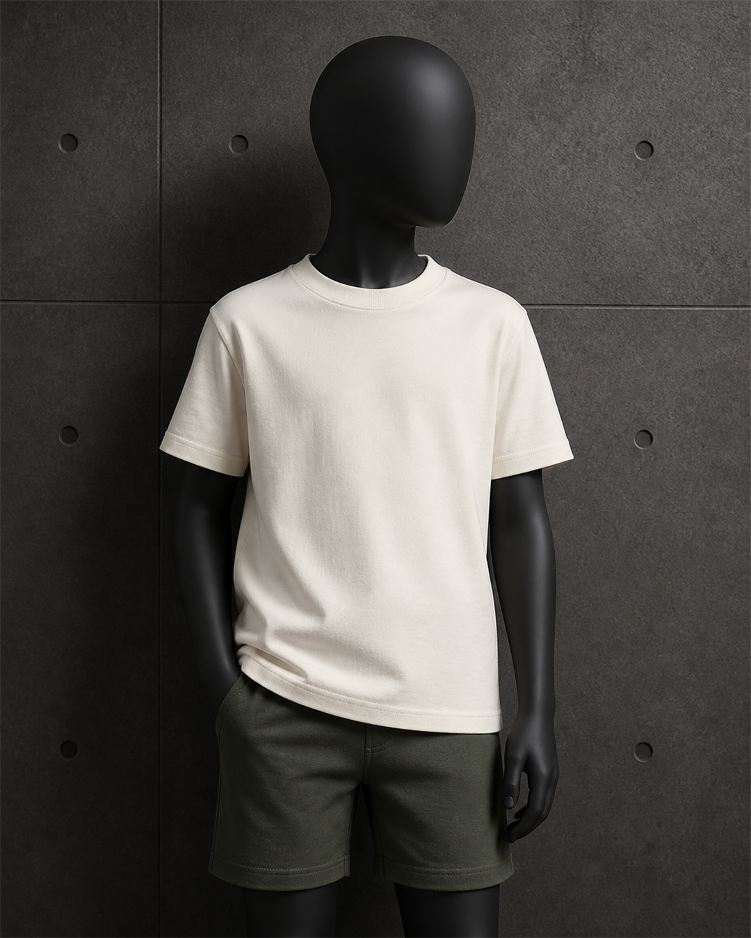 Youth Classic Tee 3061 blank product on dark industrial concrete background