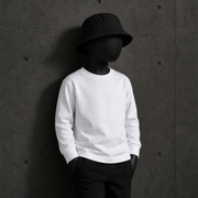Kids Classic L/S Tee 3062 blank product on dark industrial concrete background