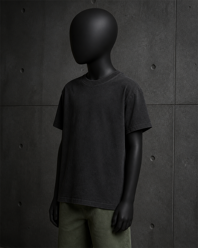 Youth Heavy Faded Tee 3071 blank product on dark industrial concrete background