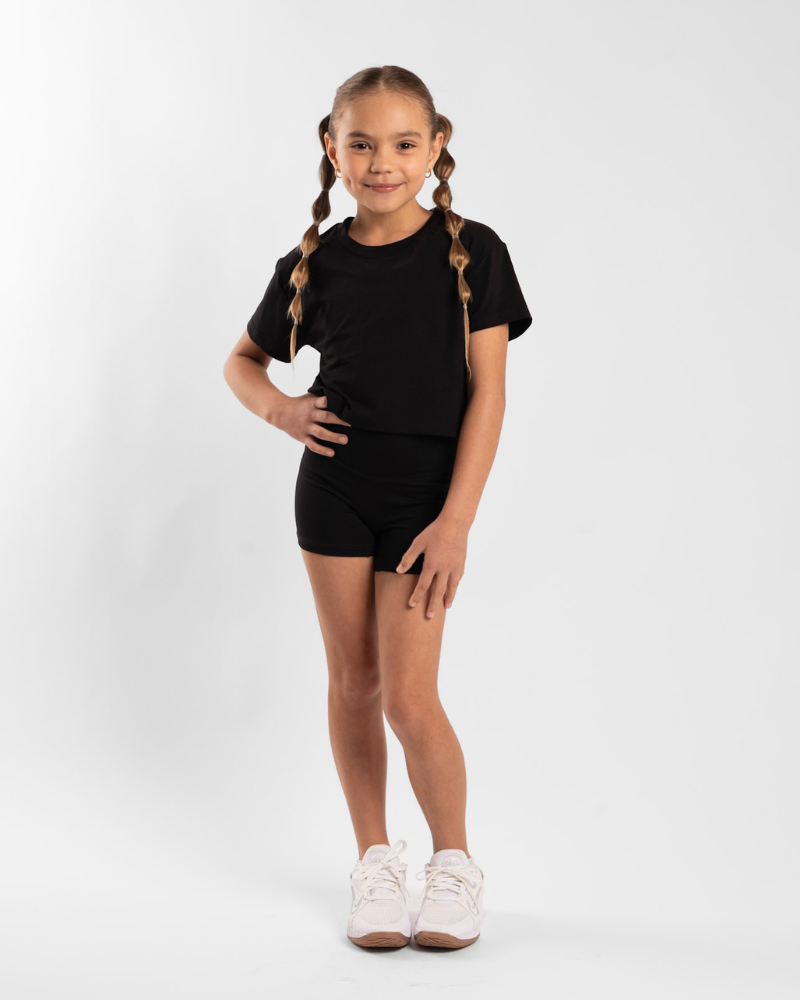 Kids Cropped Tee - Onyx