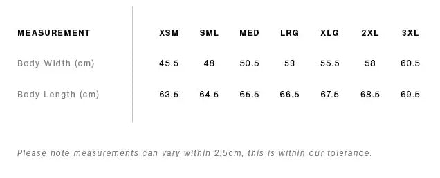 Size chart