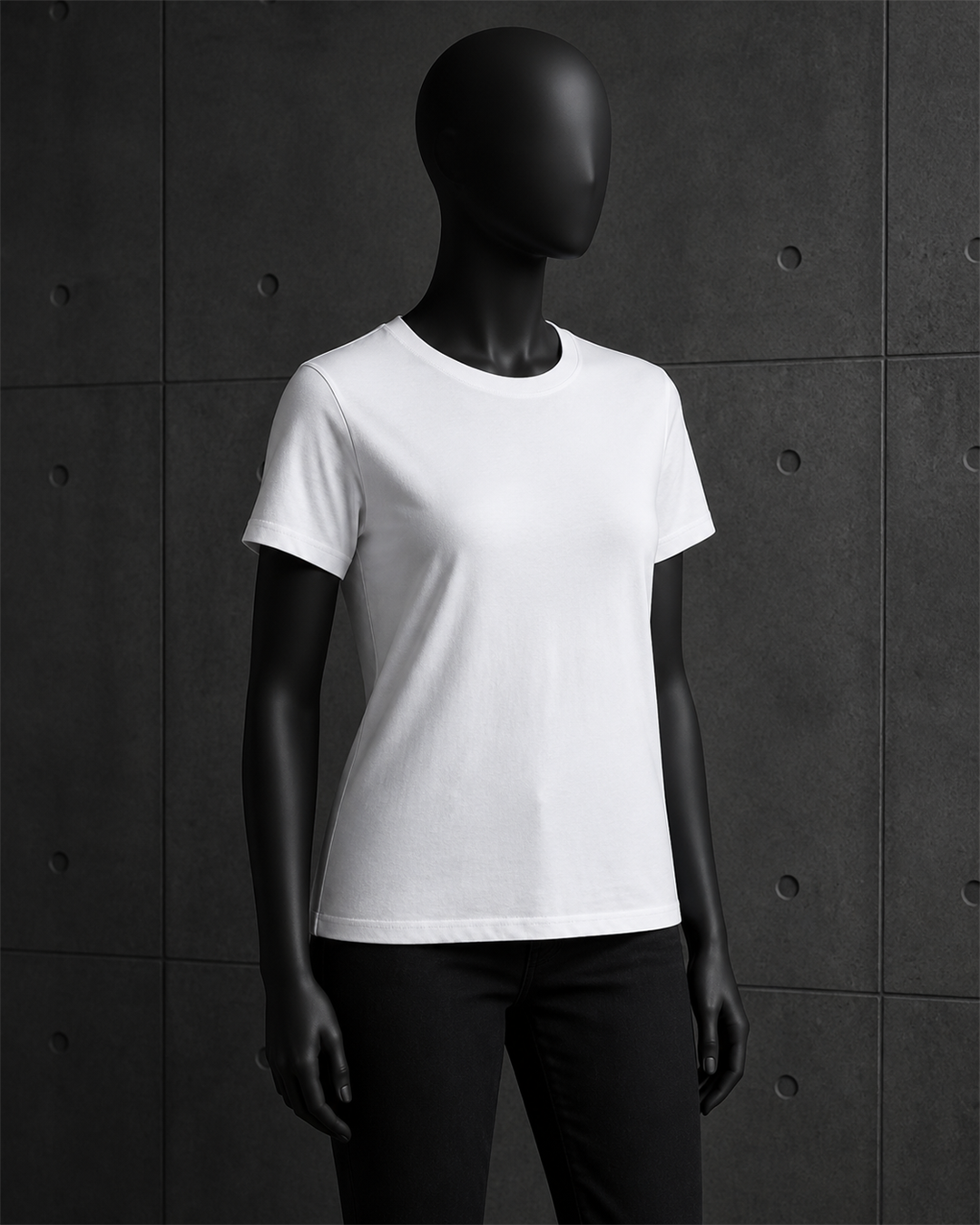 Wo's Maple Organic Tee 4001G blank product on dark industrial concrete background