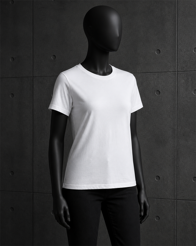 Wo's Maple Organic Tee 4001G blank product on dark industrial concrete background