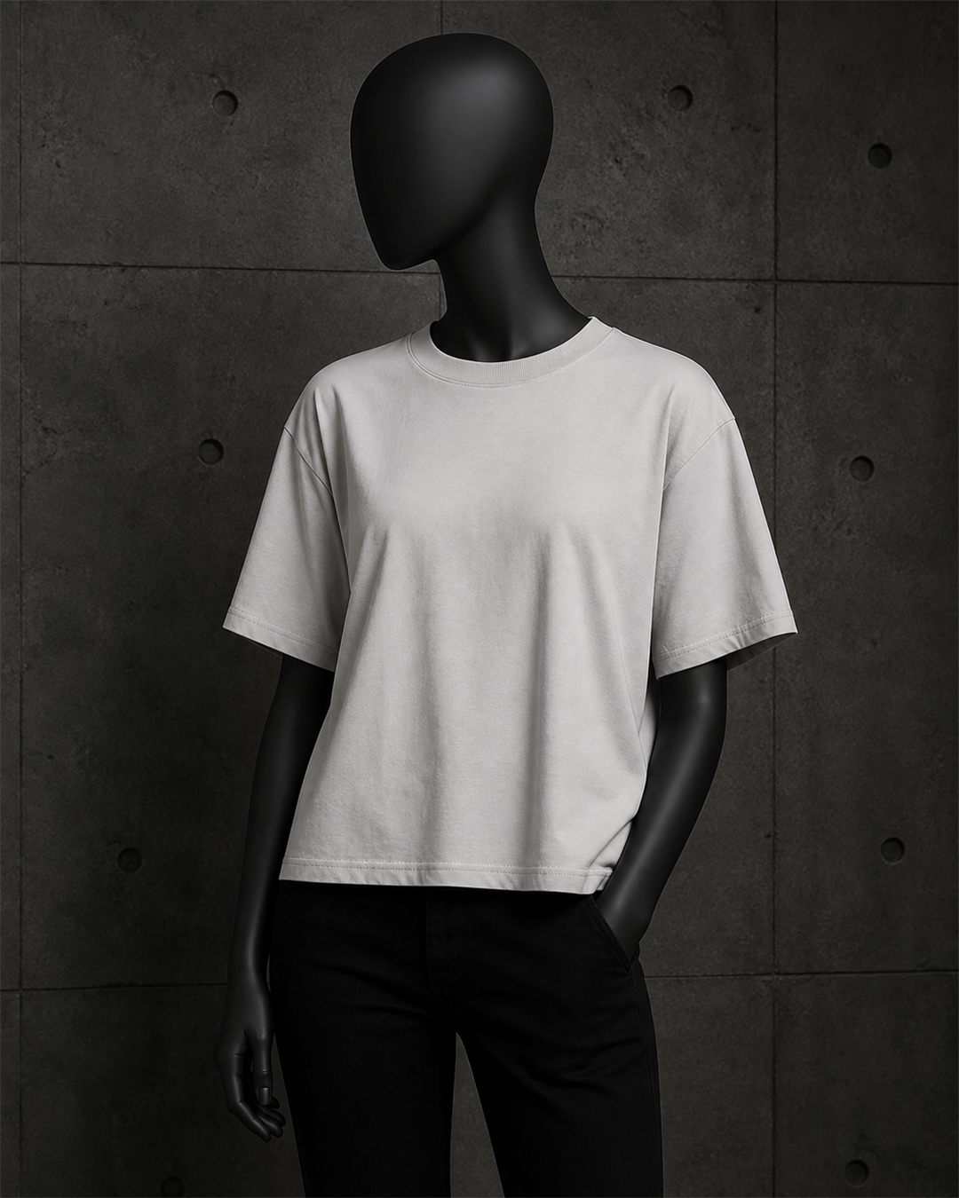 Wo's Martina Tee 4006 blank product on dark industrial concrete background