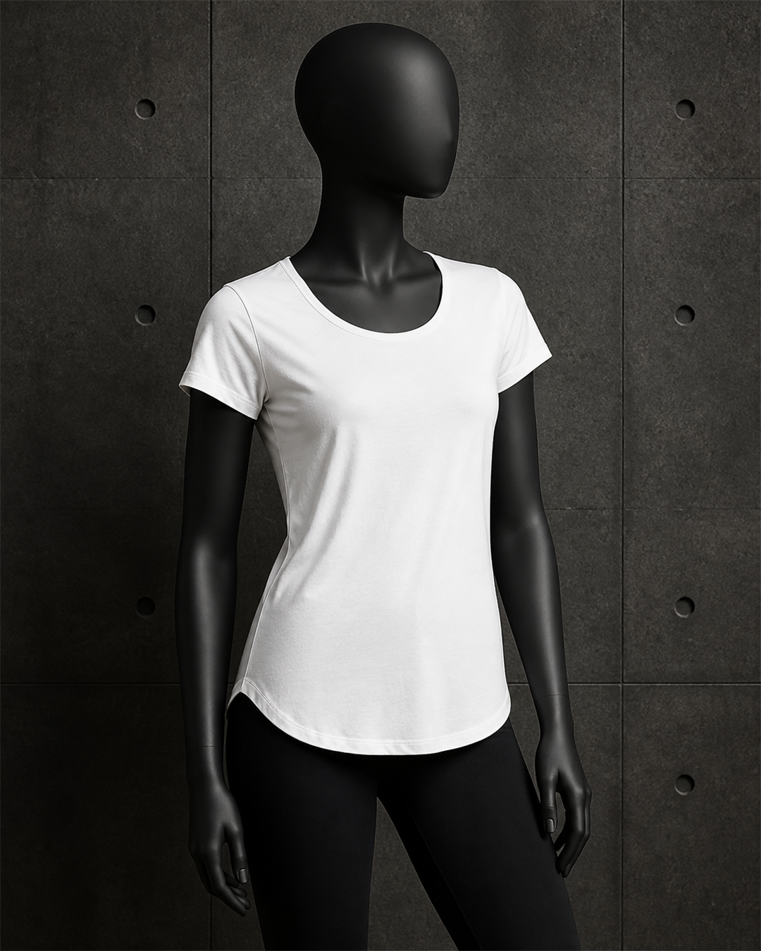 Wo's Mali Tee 4008 blank product on dark industrial concrete background