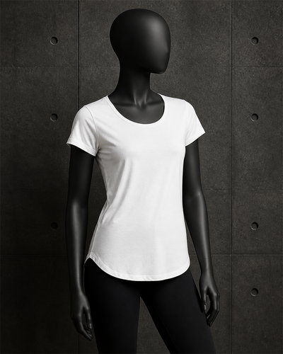 Wo's Mali Tee 4008 blank product on dark industrial concrete background
