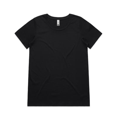 Wo's Shallow Scoop Tee 4011 - Black