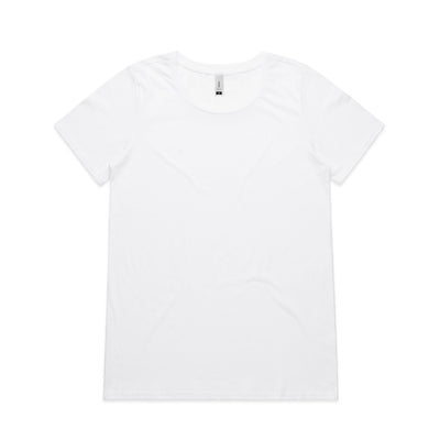 Wo's Shallow Scoop Tee 4011 - White