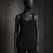 Wo's Mali Racerback 4013 blank product on dark industrial concrete background