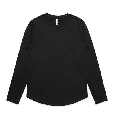 Wo's Maple Curve L/S Tee 4021 - Black
