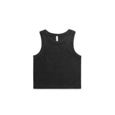 Wo's Faded Organic Rib Crop Tank 4035 - Faded Black