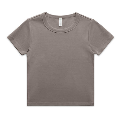 Wo's Faded Organic Rib Tee 4036 - Faded Grey