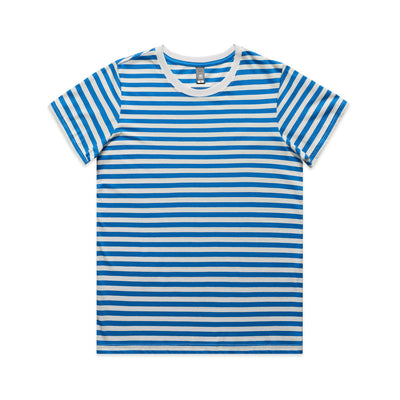 Wo's Maple Stripe Tee 4037 - Natural/Mid Blue