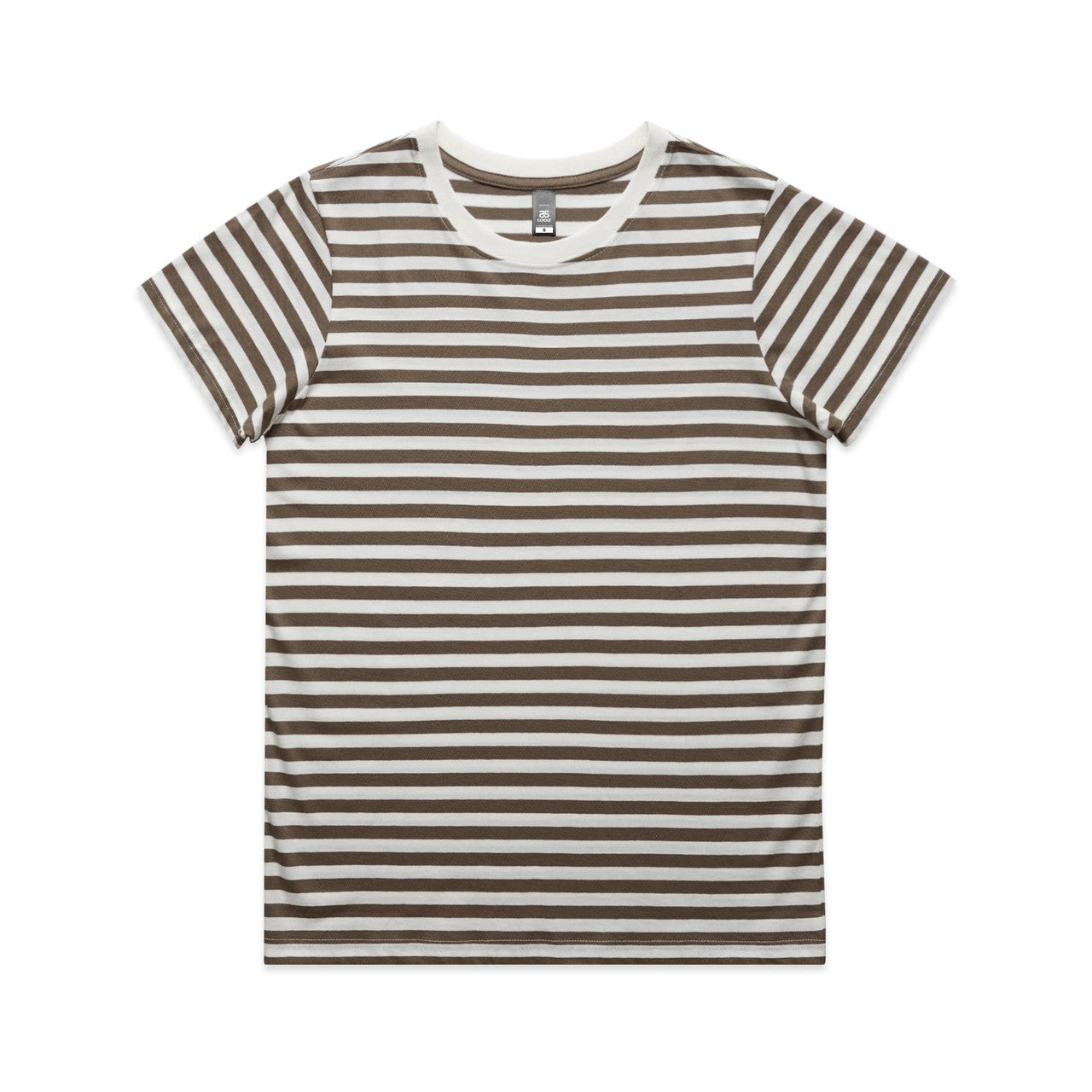 Wo's Maple Stripe Tee 4037 - Natural/Walnut