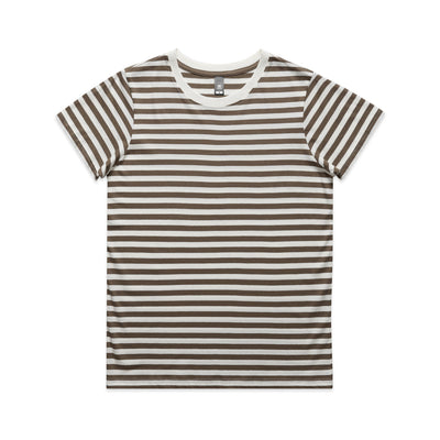 Wo's Maple Stripe Tee 4037 - Natural/Walnut