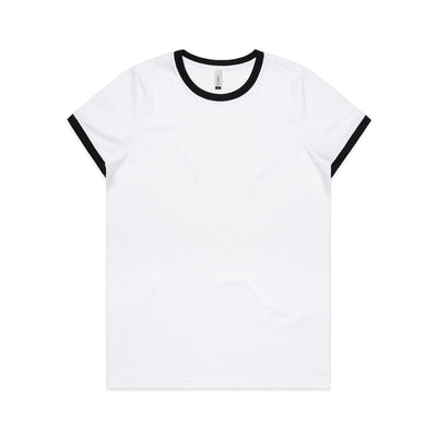 Wo's Maple Ringer Tee 4053 - White/Black