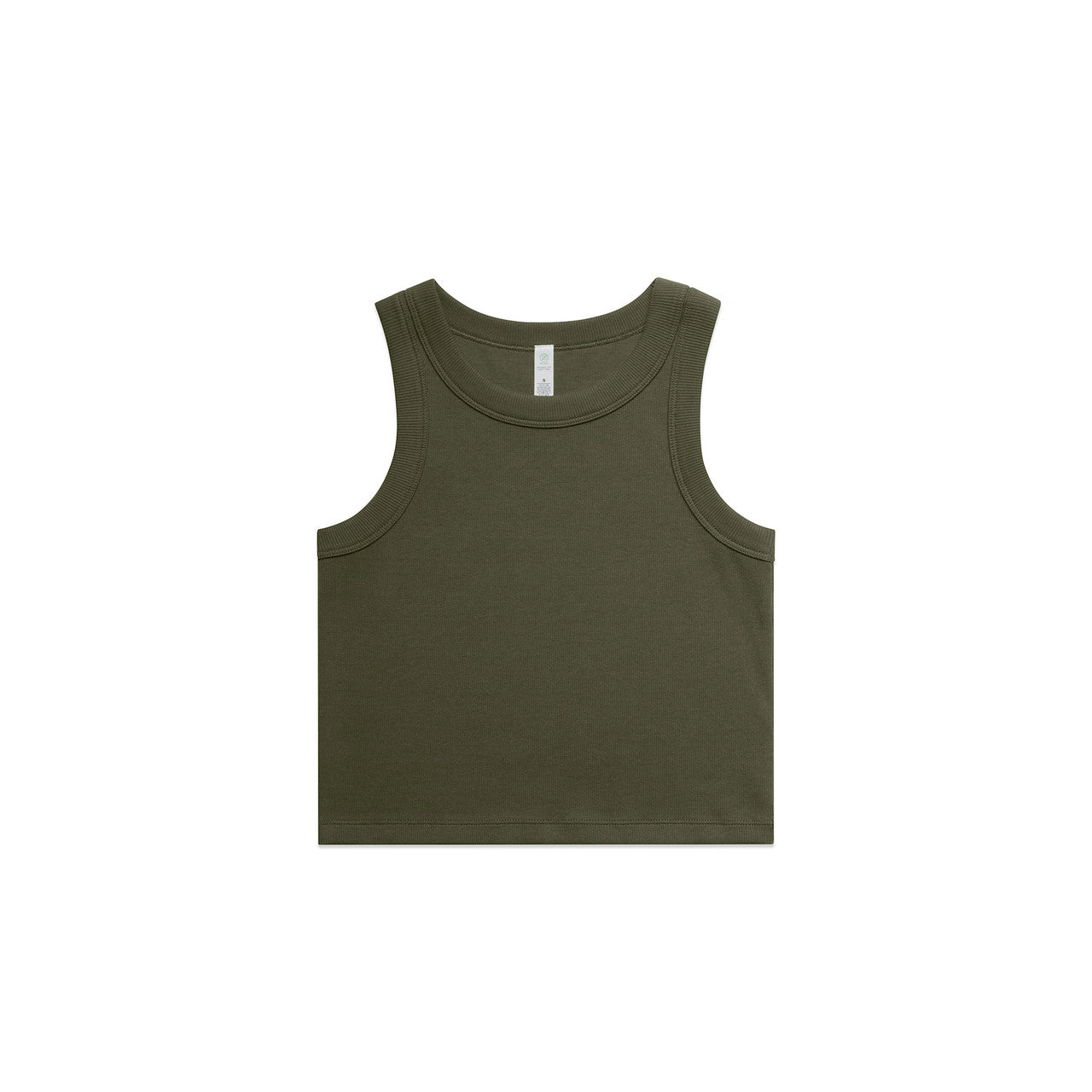 Wo's Organic Rib Crop Tank 4064G - Army