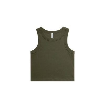 Wo's Organic Rib Crop Tank 4064G - Army