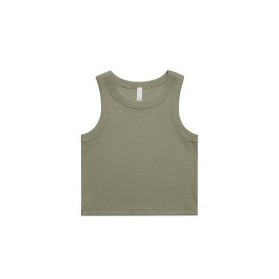 Wo's Organic Rib Crop Tank 4064G - Eucalyptus