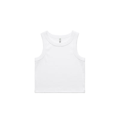 Wo's Organic Rib Crop Tank 4064G - White