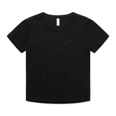 Wo's Organic Rib Baby Tee 4074 - Black