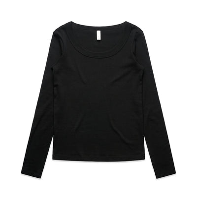 Wo's Organic Baby Rib L/S Tee 4075 - Black
