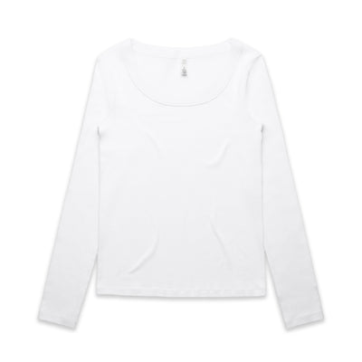 Wo's Organic Baby Rib L/S Tee 4075 - White