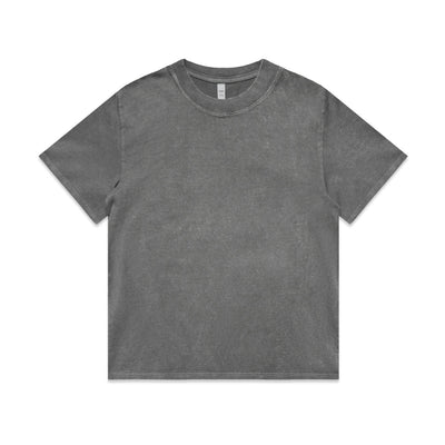 Wo's Stone Wash Heavy Tee 4085 - Coal Stone