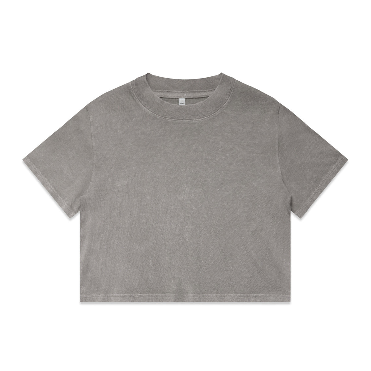 Wo's Stone Wash Heavy Crop Tee 4086 - Grey Stone