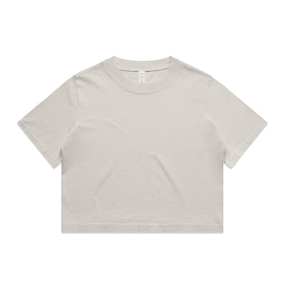 Wo's Heavy Faded Crop Tee 4089 - Faded Bone