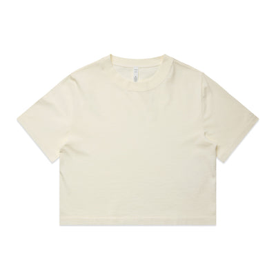 Wo's Heavy Faded Crop Tee 4089 - Faded Ecru