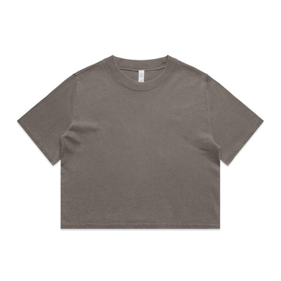 Wo's Heavy Faded Crop Tee 4089 - Faded Grey