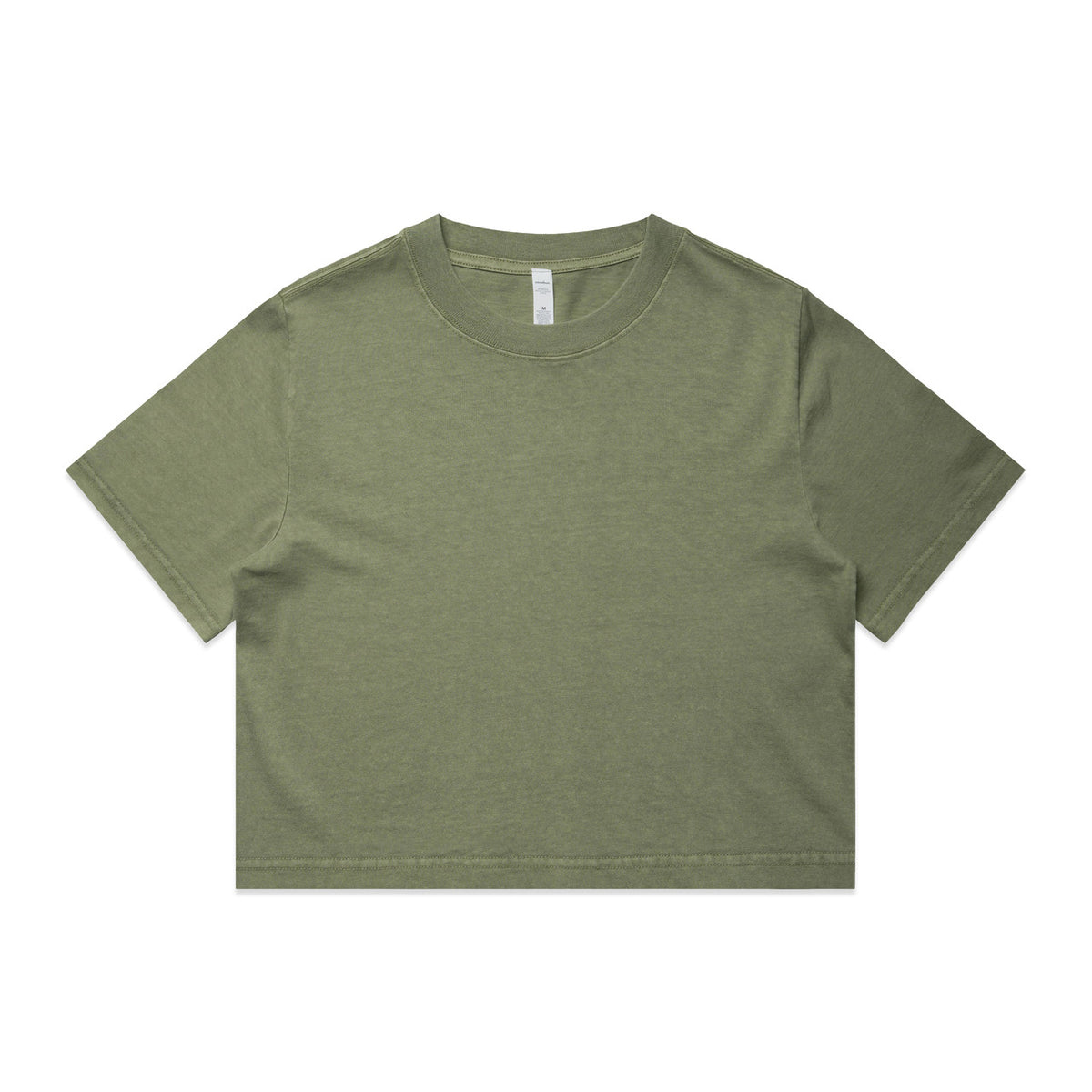 Wo's Heavy Faded Crop Tee 4089 - Faded Olive