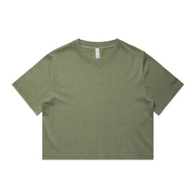 Wo's Heavy Faded Crop Tee 4089 - Faded Olive
