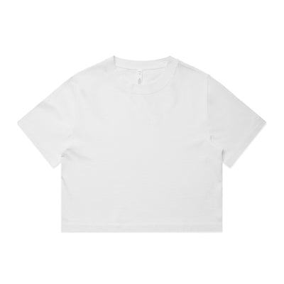 Wo's Heavy Faded Crop Tee 4089 - Faded White